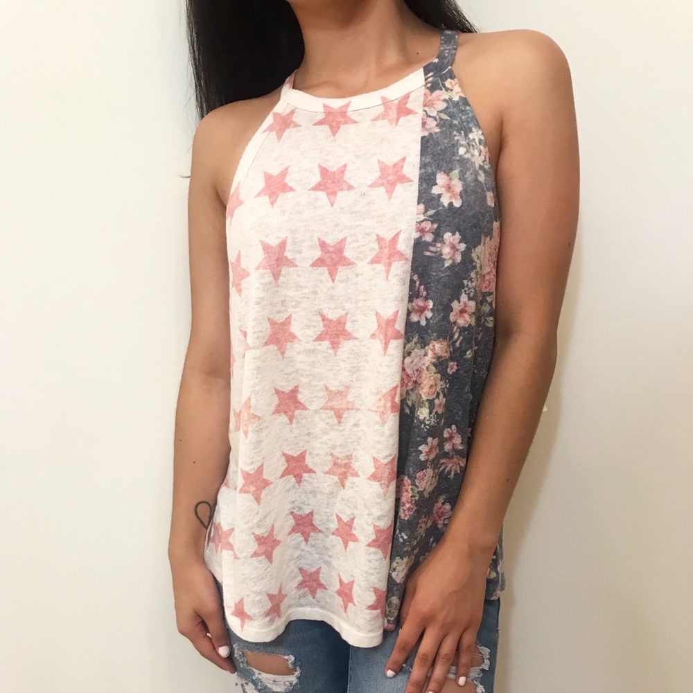 Stars and Floral Tank Top
